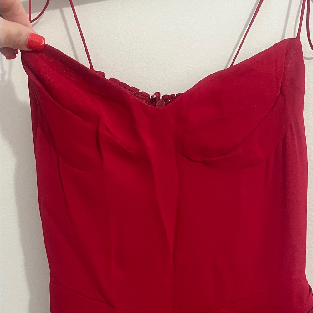 NWT Reformation Kourtney Dress in Cherry Red - Picture 9 of 13